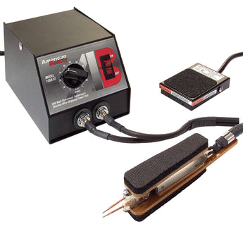 Guitar effects pedal with footswitch on an orange background