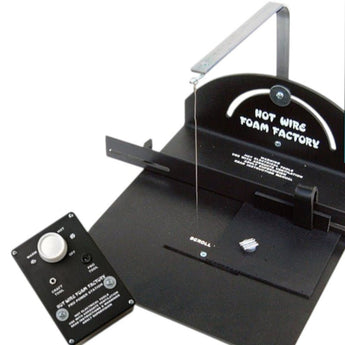 Hot wire foam cutting machine with control panel on a white background