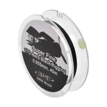 Black Aero Rigging Wire Super Fine 0.055mm (1/72) 145ft