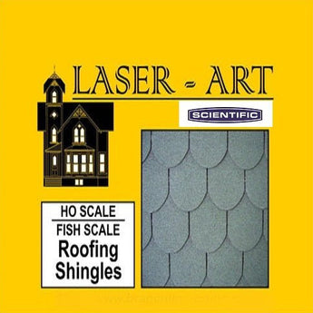 Laser Art by Scientific HO Scale Paper Roofing Shingles - Fish Scale Style (6 pack)