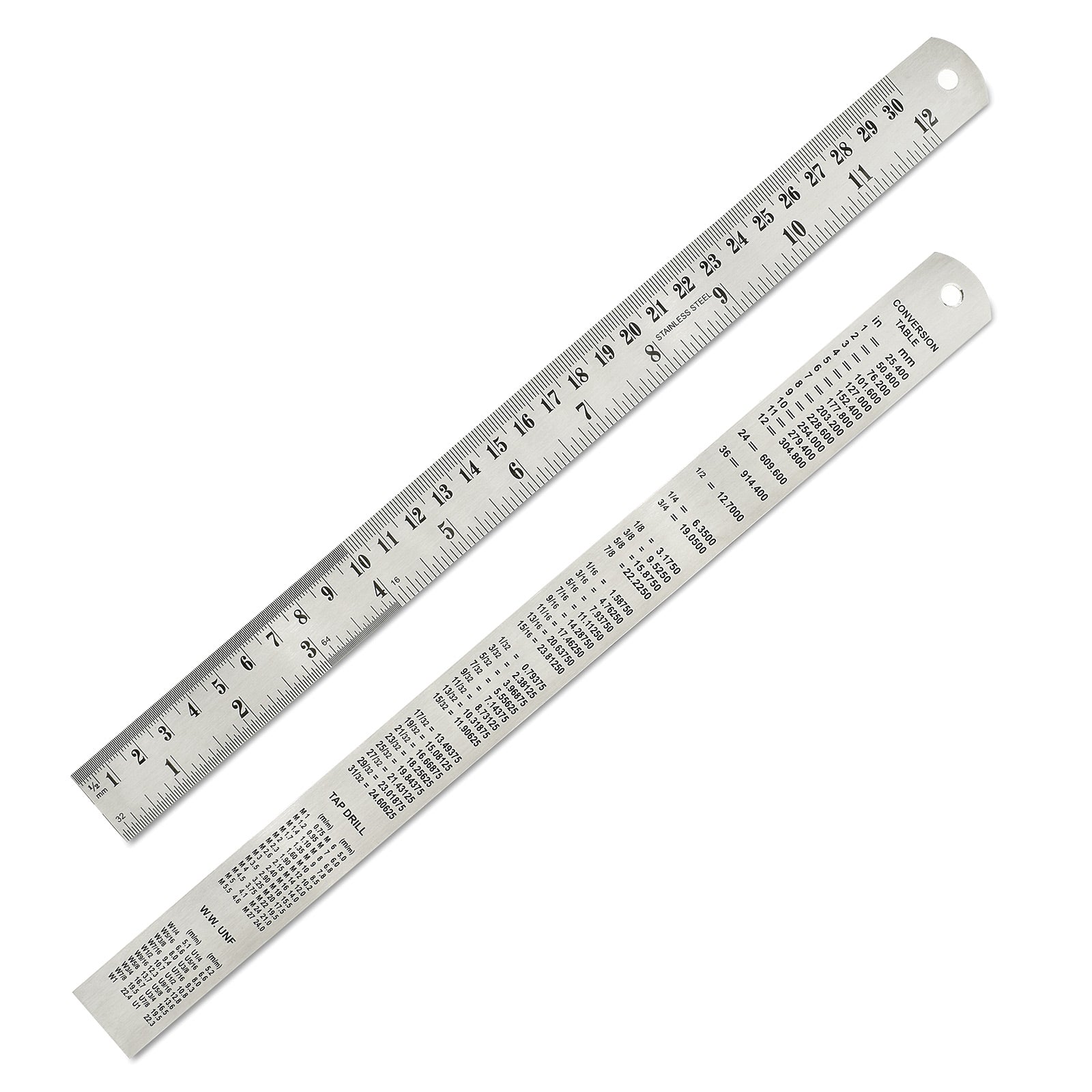 Benchmark Tools 12-Inch 4R Rigid Machinist Ruler – Brushed Stainless Steel