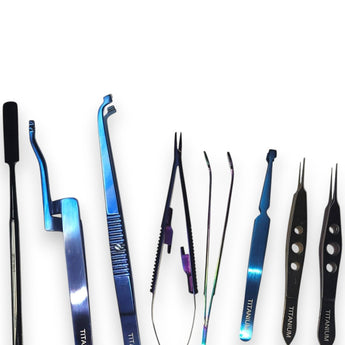 Titanium Plated Hard - to - Find Tweezer & Putty Knife 8pc Set