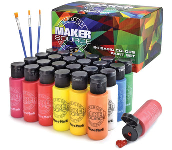 Introducing Maker Source by Micro-Mark 24 Colors Basic Paint Set: Unleash Your Creativity! - Micro-Mark