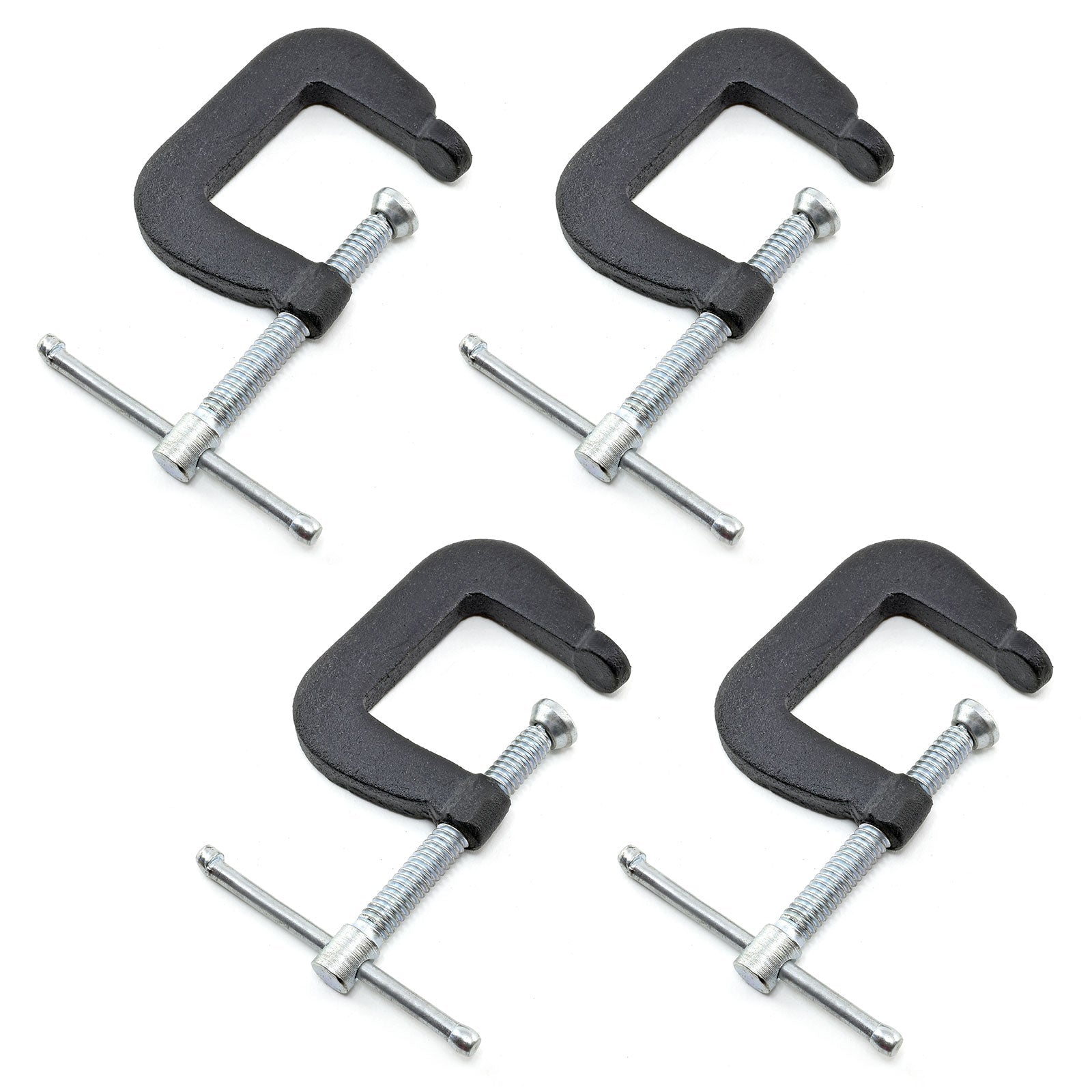 1" x 1" Miniature Forged Steel C-clamp, Set of 4