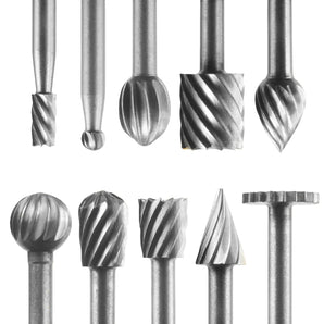 10-piece High Speed Steel Cutter Set (1/8 Inch Shank)