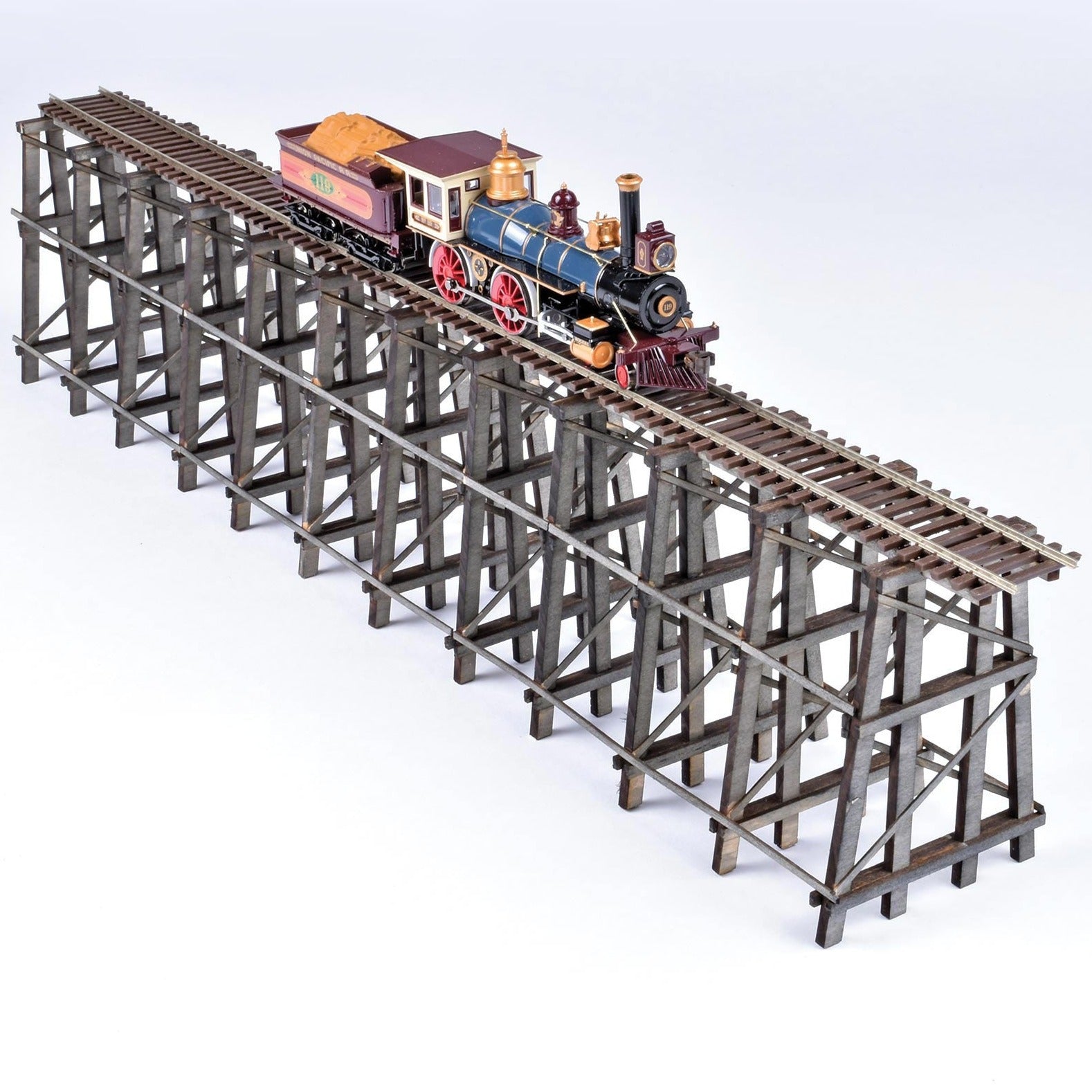 16 - 1/2" Wooden Trestle Bridge, HO Scale, by Scientific - Micro - Mark Laser Model Kits