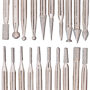 20-piece Diamond Coated Micro Burr Set (1/8 Inch Shank)