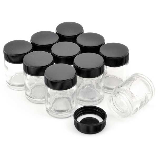 22 cc Glass Paint Jars, Set of 10 - Micro - Mark Painting Accessories
