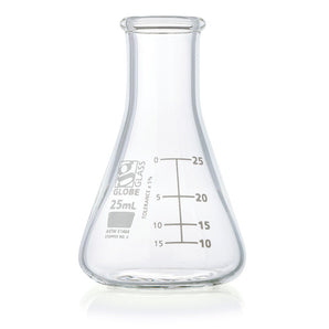 25mL Erlenmeyer Flask, Globe Glass, Narrow Mouth