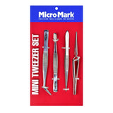 4-piece Stainless Steel Mini Tweezer Set