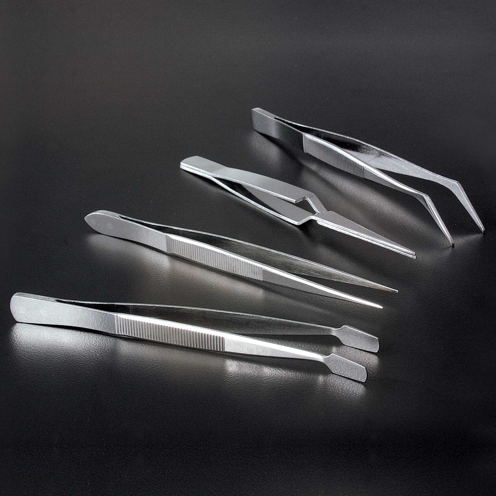 4 - piece Stainless Steel Mini Tweezer Set - Micro - Mark Mini Hand Tools