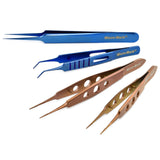 4-piece Super-Fine Titanium-Plated Ophthalmologist's Forceps/Tweezer Set