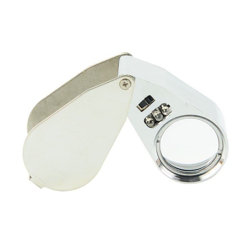 40X Full Metal Illuminated Jewelry Loupe with LED Light - Micro - Mark Magnifiers