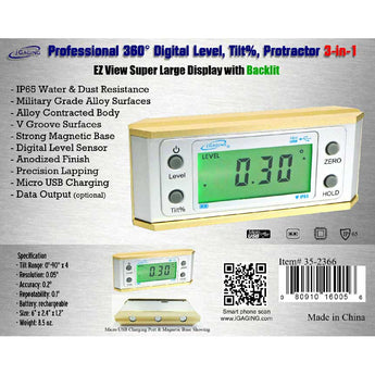 6 inch Digital Torpedo Level, 3 - in - 1