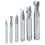 6-piece HSS End Mill Set, 1/8 to 3/8, Center Cut