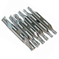 6-piece HSS End Mill Set, 3/8 Inch Length of Cut, 3/8 Inch Shank, Center Cut, 2-Flute