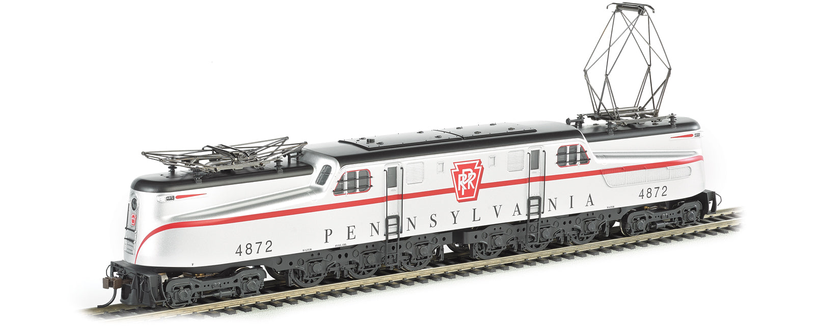 Bachman GG-1 Locomotive - PRR #4872 (Silver w/Red Stripe), N Scale