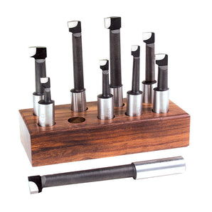 9-piece Carbide Tipped Boring Tool Set with Rack