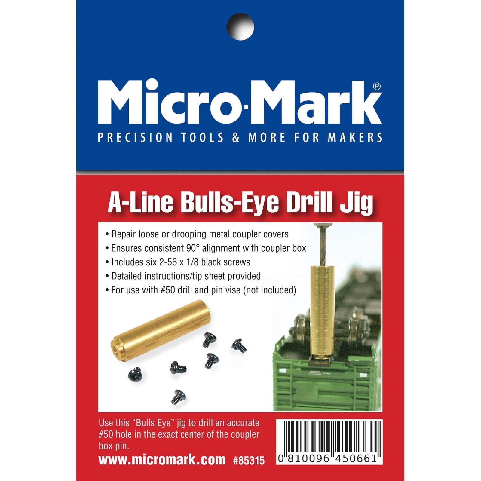 A - Line Bulls Eye Drill Jig and Screws