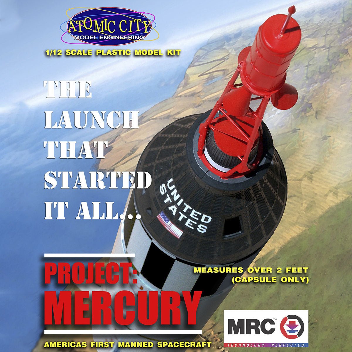 Academy #0062001 Mercury Capsule Plastic Model Kit, 1/12 Scale