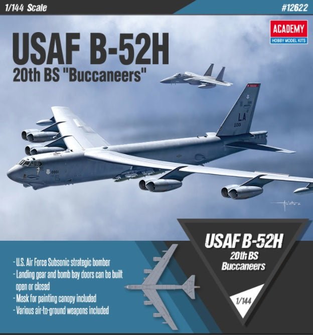 Academy™ USAF B-52H 20th Bomber Squadron "Buccaneers" Plastic Model Kit, 1/144 Scale