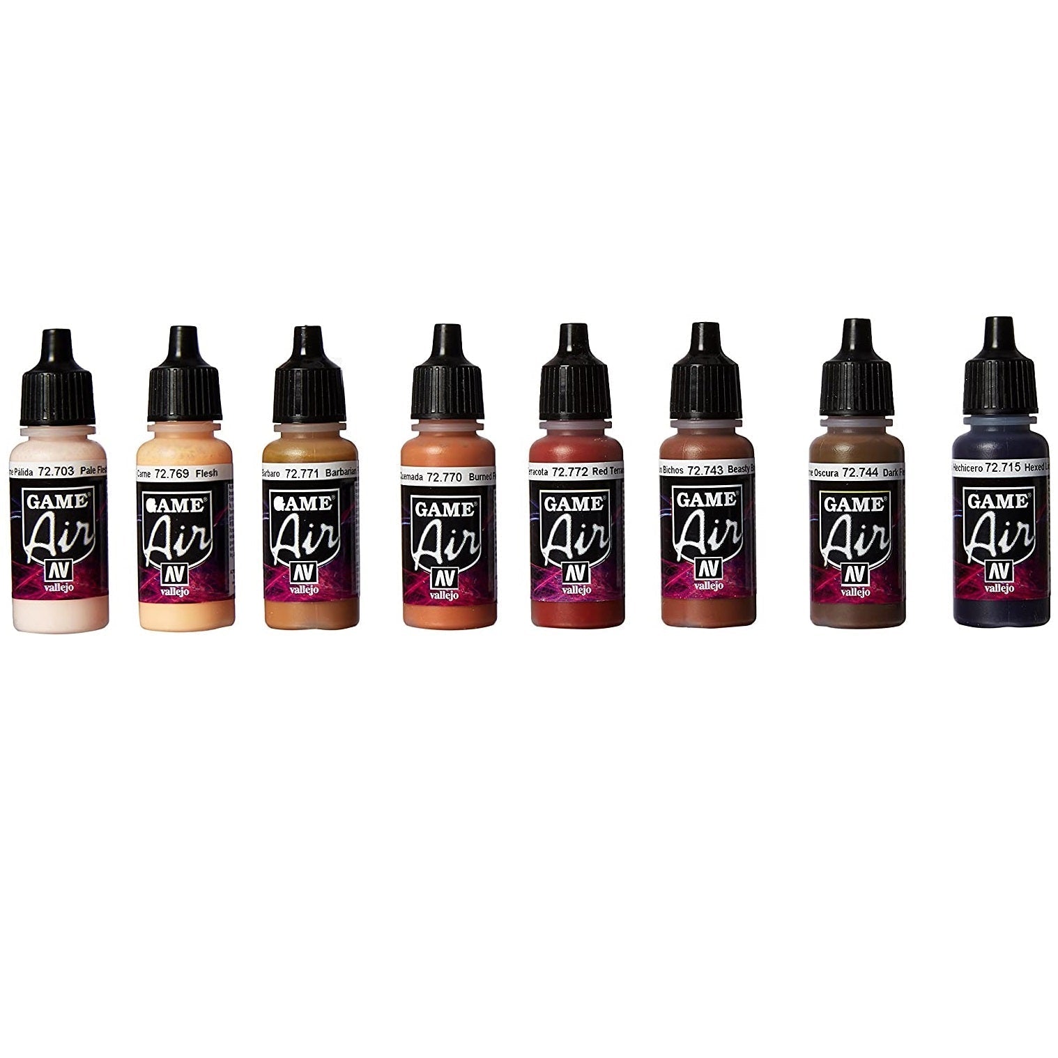 Acrylicos Vallejo Face Painting Model Air Paint Set, 1/2 Fl. oz. Bottles, 8 Colors - Micro - Mark Acrylic Airbrush Paint