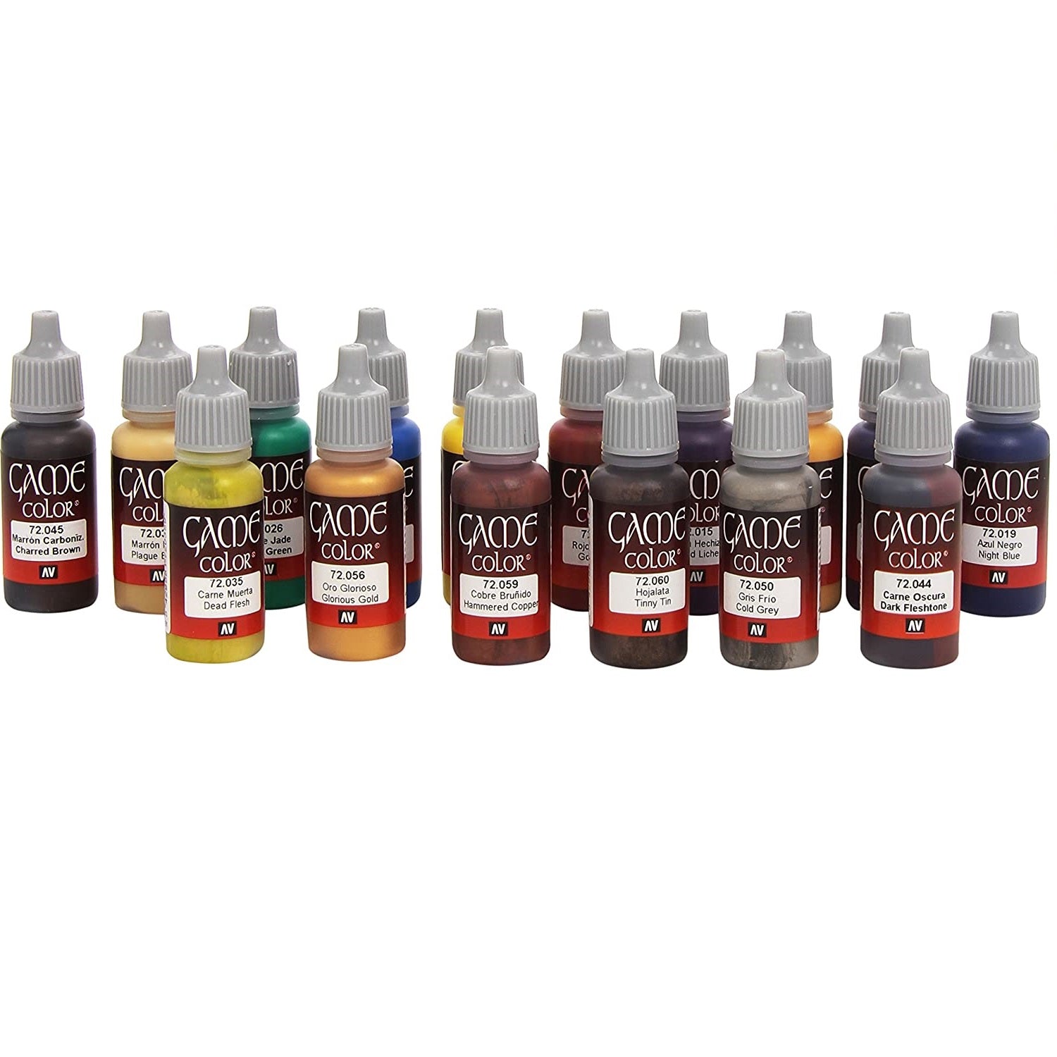 Acrylicos Vallejo Game Color Advanced Set, Model Color Paint Set, 1/2 Fl. oz. Bottles, 16 Colors