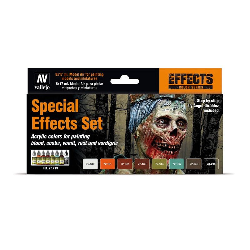 Acrylicos Vallejo Game Special Effects Colors, Model Color Paint, 1/2 Fl. oz. Bottles, 8 Colors