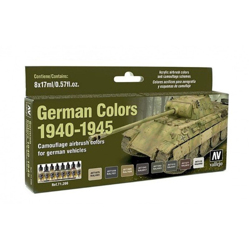 Acrylicos Vallejo German Colors 1940 - 1945 Paint Set, 8 Colors