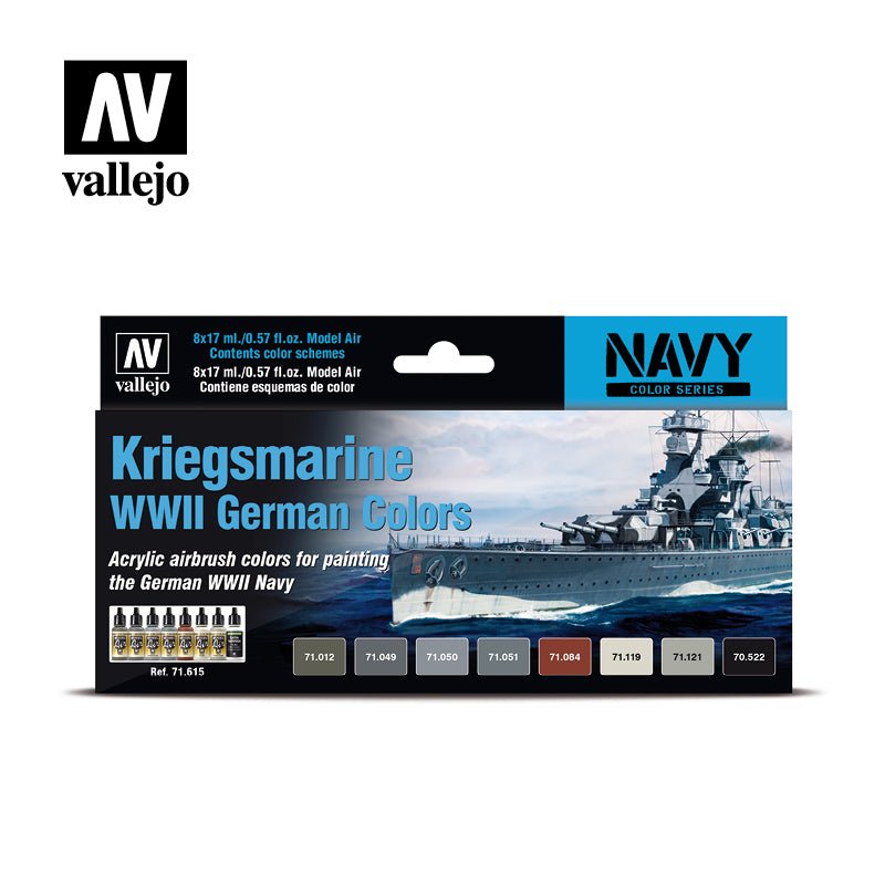 Acrylicos Vallejo Kriegsmarine WWII German Colors Paint Set