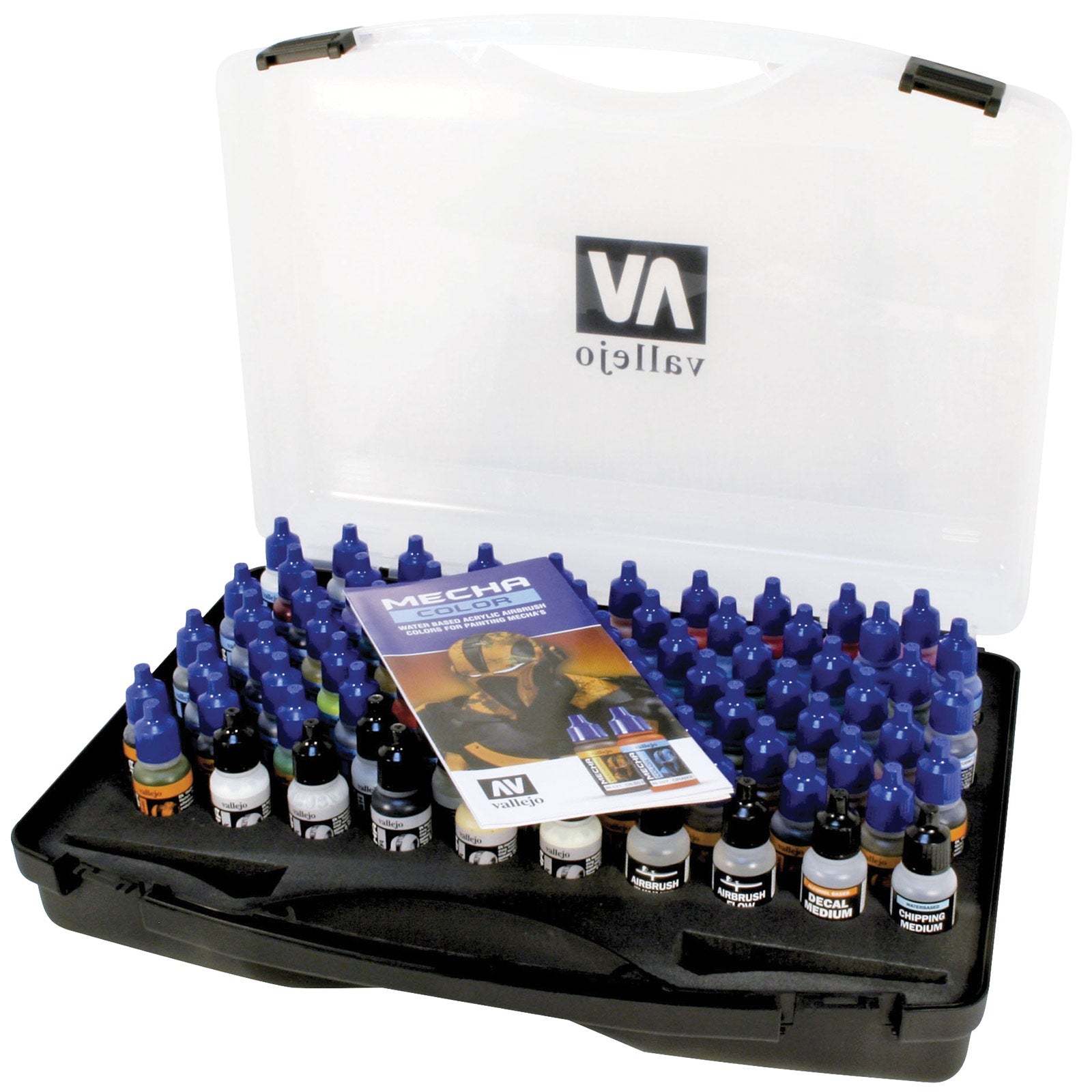 Acrylicos Vallejo Mecha Colors Model Air Paint Set, With Case, 80 Colors - Micro - Mark Acrylic Airbrush Paint
