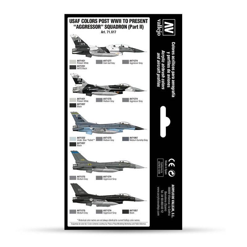 Acrylicos Vallejo USAF Colors Post WWII to present “Aggressor” Squadron (Part II) Paint Set (8)