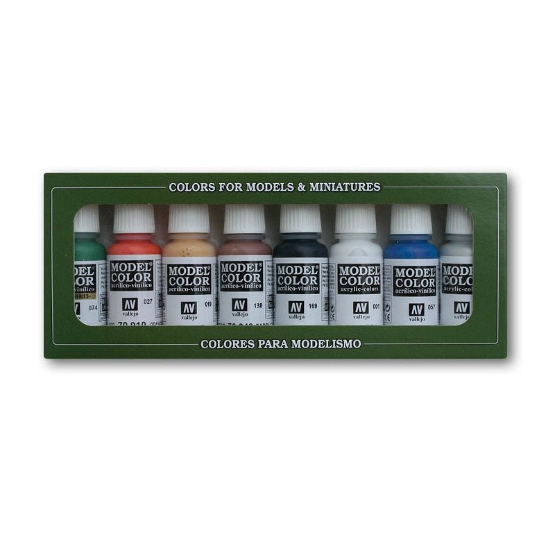 Acrylicos Vallejo Wargame Special Model Color Paint Set, 1/2 Fl. oz. Bottles, 8 Colors
