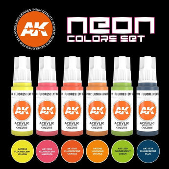 AK Interactive 3G Neon Colors Paint Set