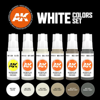 AK Interactive 3G White Colors Paint Set