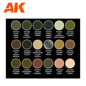 AK Interactive 3G WWII & Modern U.S. Colors Adam Wilder Signature Paint Set