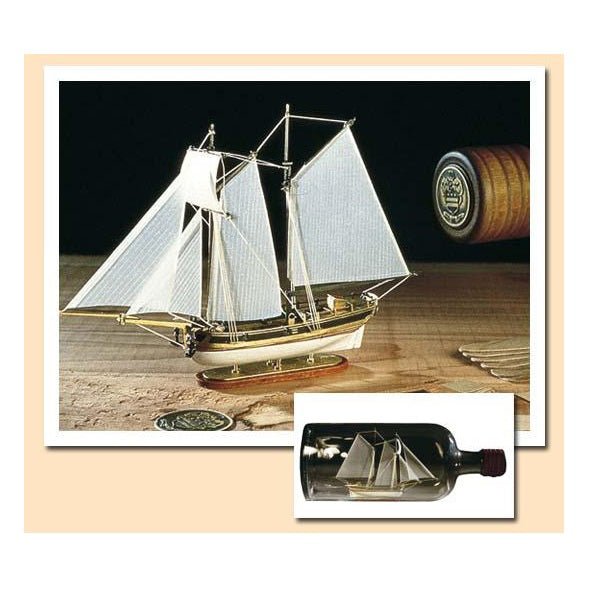 Amati #1355 Hannah Ship - In - A - Bottle Kit, 1/300 Scale - Micro - Mark Scale Model Kits