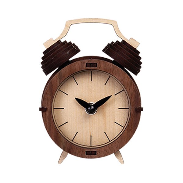 Augustree Retro Classic Alarm Clock Kinetic Wooden Model Kit