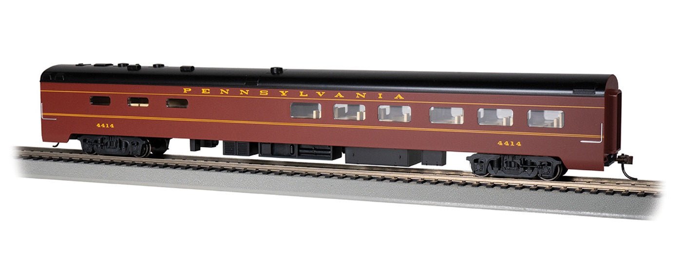 Bachmann 85' Smooth - Side Dining Car with Lighted Interior PRR #4414, HO Scale - Micro - Mark Model Trains, Rolling Stock, Z