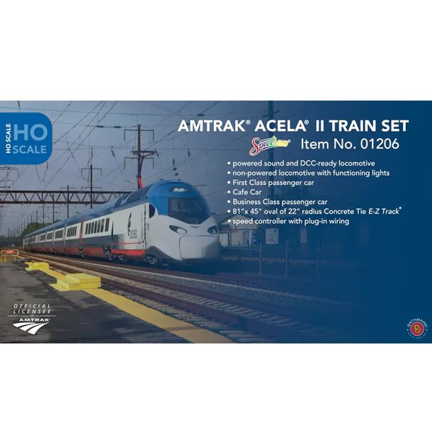 Bachmann Amtrak® Acela® II Train Set, HO Scale - Pre - Order - Micro - Mark Train Sets