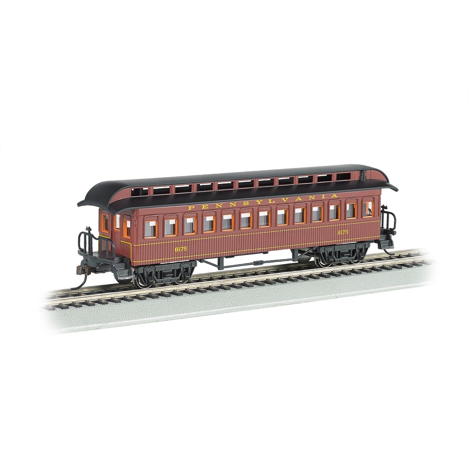 Bachmann HO Scale Old - Time Coach Car with Rounded - End Clerestory Roof, Pennsylvania Railroad