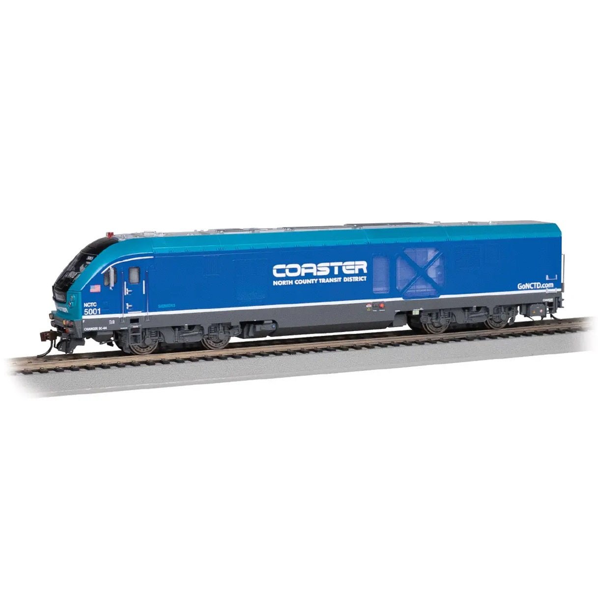 Bachmann SC - 44 Charger Diesel Electric Locomotive - North County Transit District (San Diego County) "Coaster" #5001, HO Scale - Micro - Mark Locomotives