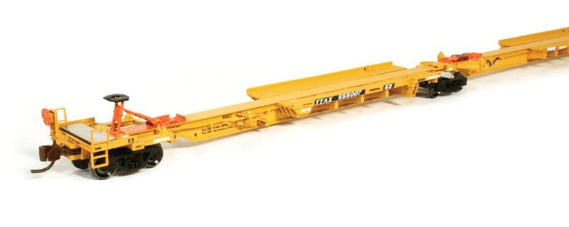 Bowser Trinity 53' "RAF 53C" Articulated Spine Cars - TTAX #555189 (5 Unit Set), HO Scale - Micro - Mark Model Trains, Rolling Stock, Z