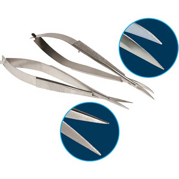 Castroviejo Scissor Set (1 Straight Jaw, 1 Curved Jaw) - Micro - Mark Handheld Metal Shears & Nibblers