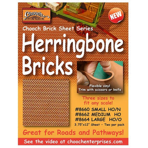 Chooch Flexible Herringbone Dark Red Brick Sheet, Small (N/HO)