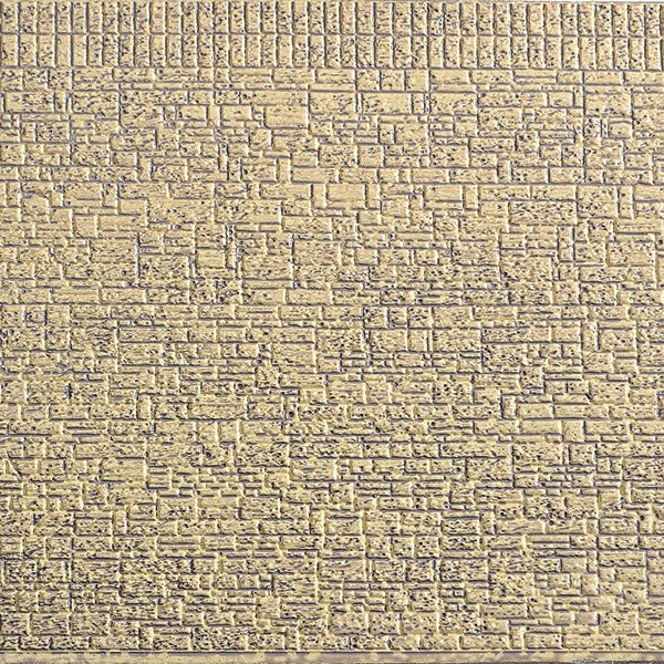 Chooch Flexible Stone Block Wall, Medium, with Peel & Stick Backing, HO Scale - Micro - Mark Scenery