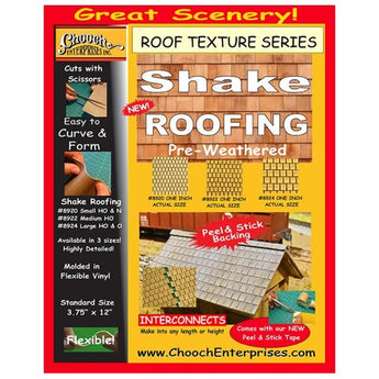 Chooch Shake Shingle Roof Sheet, Medium for HO Scale