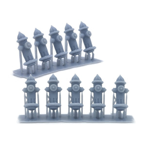 Classic Fire Hydrant, O Scale, by Scientific, Pack of 10