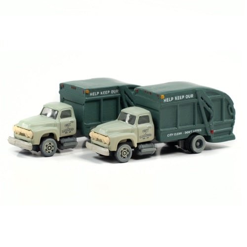 Classic Metal Works 1954 Ford Garbage Truck (Ironwood Sanitation) (2 - Pack) 1:160 N Scale