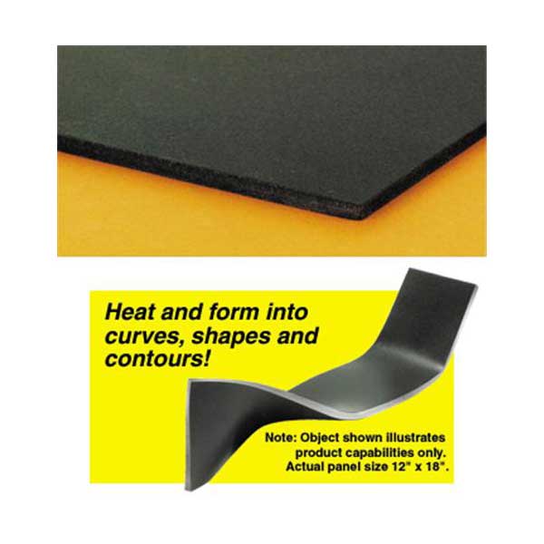 Curvable PVC Board, Black, 12 Inches x 18 Inches x 3mm (1/8 Inch) Thick, 3 Sheets